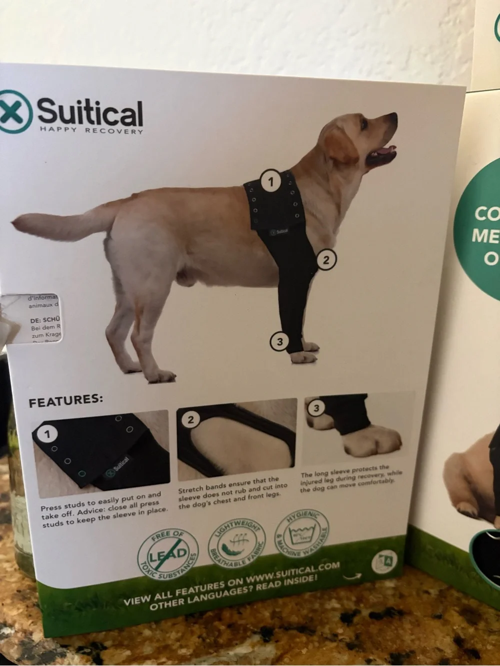 Suitical Recovery Sleeve for Dogs, Black, Small Hot Spots Surgery Injury Shield